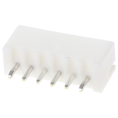 JST XH Series Straight Through Hole PCB Header, 6 Contact(s), 2.5mm Pitch, 1 Row(s), Shrouded