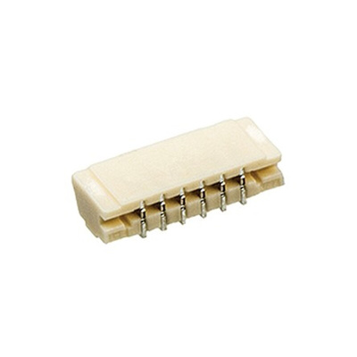 JST XSR Series Straight Surface Mount PCB Header, 6 Contact(s), 0.6mm Pitch, 1 Row(s), Shrouded