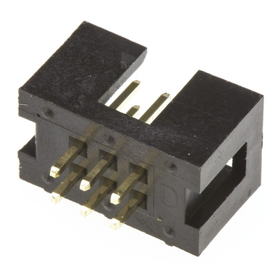 Amphenol T821 Series Straight Through Hole PCB Header, 6 Contact(s), 2.54mm Pitch, 2 Row(s), Shrouded