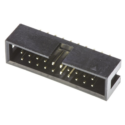 Amphenol T821 Series Straight Through Hole PCB Header, 20 Contact(s), 2.54mm Pitch, 2 Row(s), Shrouded