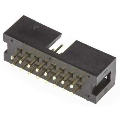 Amphenol T821 Series Straight Through Hole PCB Header, 16 Contact(s), 2.54mm Pitch, 2 Row(s), Shrouded
