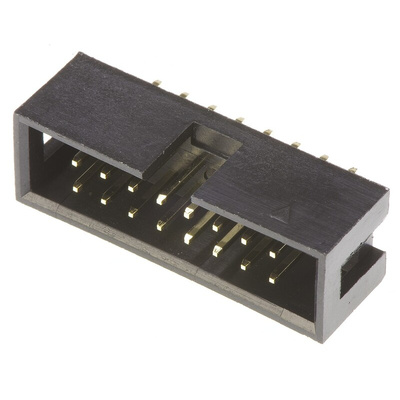 Amphenol T821 Series Straight Through Hole PCB Header, 16 Contact(s), 2.54mm Pitch, 2 Row(s), Shrouded