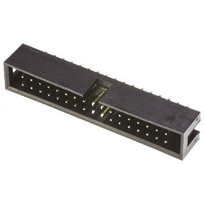 Amphenol T821 Series Straight Through Hole PCB Header, 34 Contact(s), 2.54mm Pitch, 2 Row(s), Shrouded