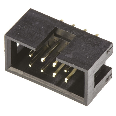 Amphenol T821 Series Straight Through Hole PCB Header, 8 Contact(s), 2.54mm Pitch, 2 Row(s), Shrouded