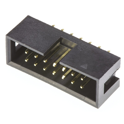 Amphenol T821 Series Straight Through Hole PCB Header, 14 Contact(s), 2.54mm Pitch, 2 Row(s), Shrouded