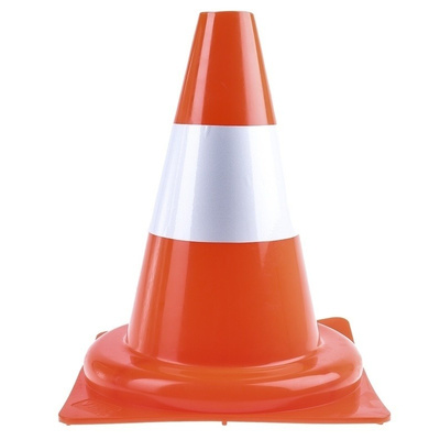 RS PRO Weighted Orange, White 300 mm PP Traffic Cone