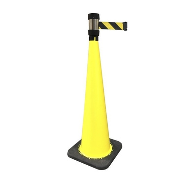 RS PRO Black, Yellow 900 mm PVC Traffic Cone