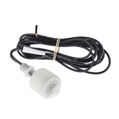 RS PRO Vertical Polypropylene Float Switch, Float, 1m Cable, NO/NC, 240V ac Max, 120V dc Max