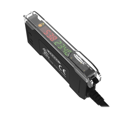 Banner Fibre Amplifier 1100 mm, PNP Output, 960 mW, IP50, 10 → 30 V dc