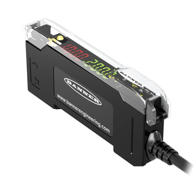 Banner Fibre Amplifier 3000 mm, PNP, Push Pull Output IO-Link, 960 mW, IP50, 10 → 30 V dc