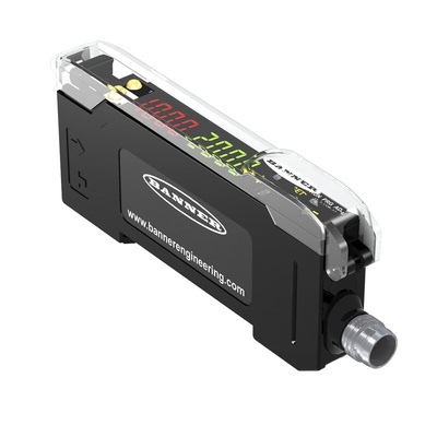 Banner Fibre Amplifier 3000 mm, PNP, Push Pull Output IO-Link, 960 mW, IP50, 10 → 30 V dc