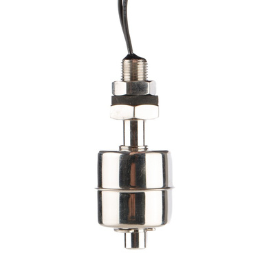 RS PRO Vertical Stainless Steel Float Switch, Float, 300mm Cable, Direct Load, 300V ac Max, 300V dc Max