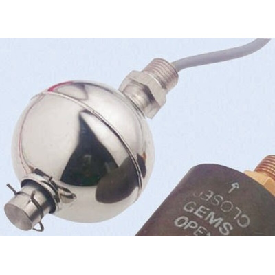 Gems Sensors Horizontal, Vertical Stainless Steel Float Switch, Float, 1m Cable, Relay