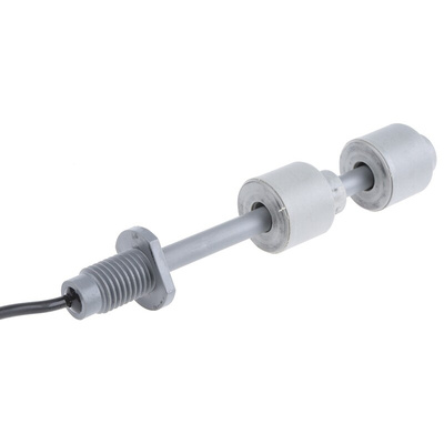 Sensata/Cynergy 3 RSF66 Series Vertical Polyphenylene Sulfide Float Switch, Dual Float, 1m Cable, Direct Load, 240V ac