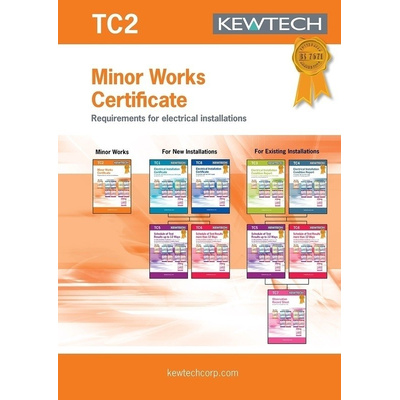 Kewtech Corporation TC2 Electrical Installation Certificate, Certificate Type Electrical Installation, Minor Works, For