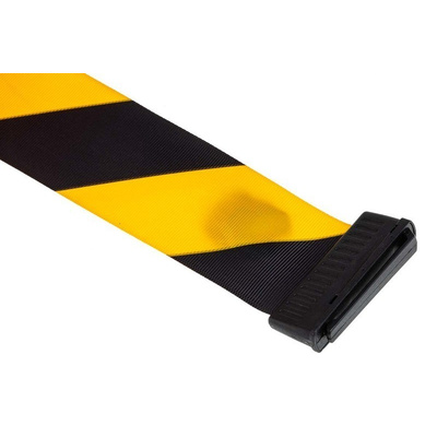 Skipper Black & Yellow Retractable Barrier,  Retractable 9m