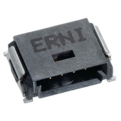 ERNI MiniBridge Series Right Angle Surface Mount PCB Header, 4 Contact(s), 1.27mm Pitch, 1 Row(s), Shrouded