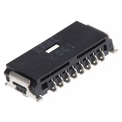 ERNI MiniBridge Series Right Angle Surface Mount PCB Header, 8 Contact(s), 1.27mm Pitch, 1 Row(s), Shrouded