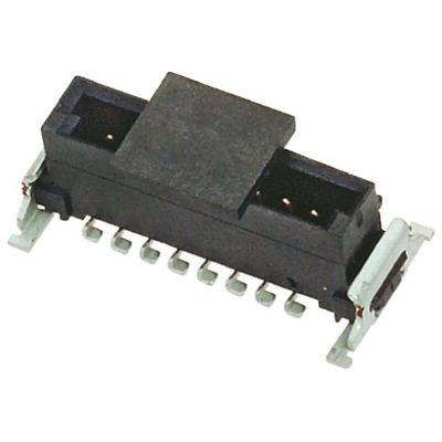 ERNI MiniBridge Series Straight Surface Mount PCB Header, 6 Contact(s), 1.27mm Pitch, 1 Row(s), Shrouded