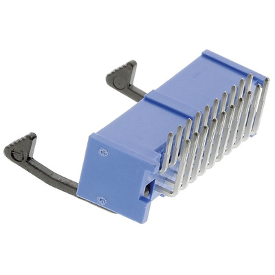 TE Connectivity AMP-LATCH Series Right Angle Through Hole PCB Header, 20 Contact(s), 2.54mm Pitch, 2 Row(s), Shrouded