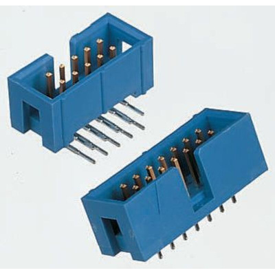 TE Connectivity AMP-LATCH Series Straight Through Hole PCB Header, 40 Contact(s), 2.54mm Pitch, 2 Row(s), Shrouded
