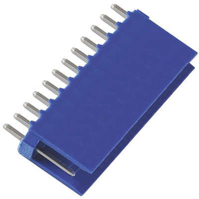TE Connectivity AMPMODU HE14 Series Straight Through Hole PCB Header, 12 Contact(s), 2.54mm Pitch, 1 Row(s), Shrouded