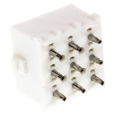 TE Connectivity Universal MATE-N-LOK Series Straight Through Hole PCB Header, 9 Contact(s), 6.35mm Pitch, 3 Row(s),
