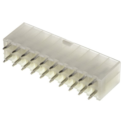 Molex Mini-Fit Jr. Series Straight Through Hole PCB Header, 20 Contact(s), 4.2mm Pitch, 2 Row(s), Shrouded