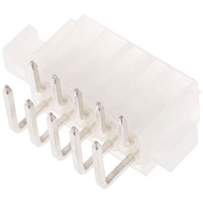 Molex Mini-Fit Jr. Series Right Angle Through Hole PCB Header, 10 Contact(s), 4.2mm Pitch, 2 Row(s), Shrouded