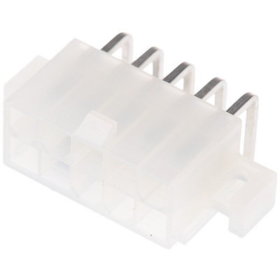 Molex Mini-Fit Jr. Series Right Angle Through Hole PCB Header, 10 Contact(s), 4.2mm Pitch, 2 Row(s), Shrouded