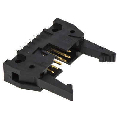 TE Connectivity AMP-LATCH Series Straight Through Hole PCB Header, 10 Contact(s), 2.54mm Pitch, 2 Row(s), Shrouded