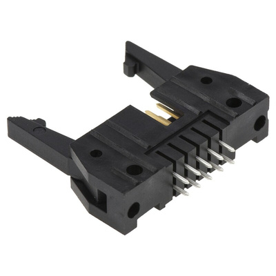 TE Connectivity AMP-LATCH Series Straight Through Hole PCB Header, 10 Contact(s), 2.54mm Pitch, 2 Row(s), Shrouded