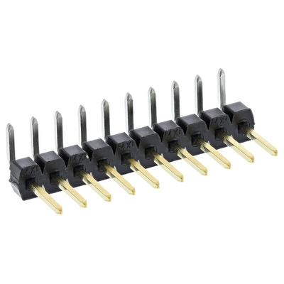 Molex C-Grid III Series Right Angle Through Hole Pin Header, 10 Contact(s), 2.54mm Pitch, 1 Row(s), Unshrouded