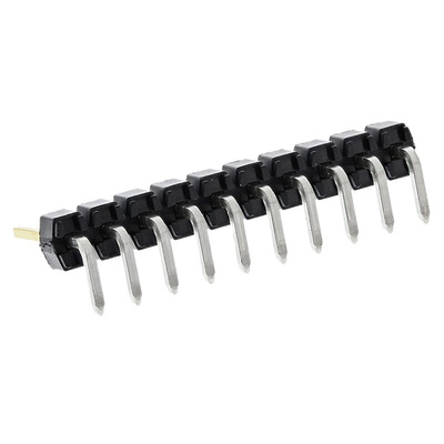 Molex C-Grid III Series Right Angle Through Hole Pin Header, 10 Contact(s), 2.54mm Pitch, 1 Row(s), Unshrouded