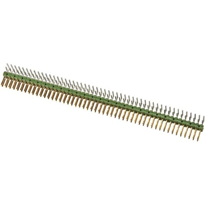 TE Connectivity AMPMODU MOD II Series Right Angle Through Hole Pin Header, 100 Contact(s), 2.54mm Pitch, 2 Row(s),