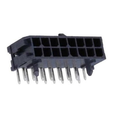 Molex Micro-Fit 3.0 Series Right Angle Through Hole PCB Header, 16 Contact(s), 3.0mm Pitch, 2 Row(s), Shrouded