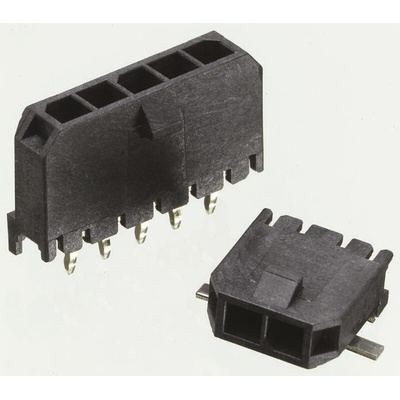 Molex Micro-Fit 3.0 Series Right Angle Surface Mount PCB Header, 3 Contact(s), 3.0mm Pitch, 1 Row(s), Shrouded