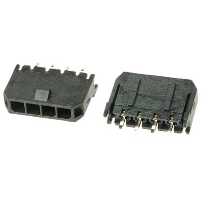 Molex Micro-Fit 3.0 Series Straight Through Hole PCB Header, 4 Contact(s), 3.0mm Pitch, 1 Row(s), Shrouded