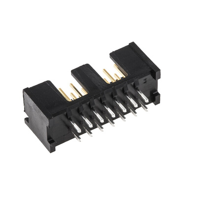 TE Connectivity AMP-LATCH Series, 2.54mm Pitch, 14 Way 2 Row Shrouded Straight PCB Header, Through Hole