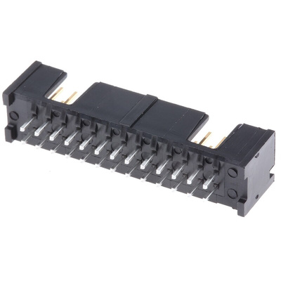 TE Connectivity AMP-LATCH Series, 2.54mm Pitch, 26 Way 2 Row Shrouded Straight PCB Header, Through Hole