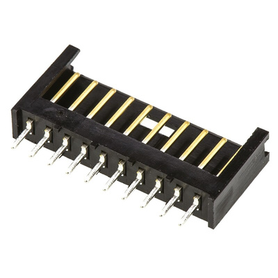 TE Connectivity AMPMODU MOD II Series Straight Through Hole PCB Header, 10 Contact(s), 2.54mm Pitch, 1 Row(s), Shrouded