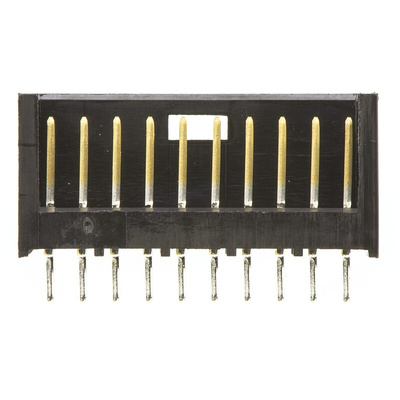 TE Connectivity AMPMODU MOD II Series Straight Through Hole PCB Header, 10 Contact(s), 2.54mm Pitch, 1 Row(s), Shrouded