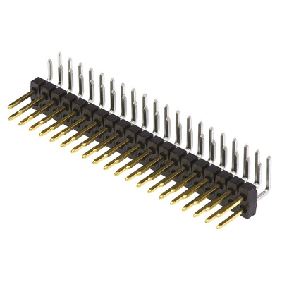 Molex C-Grid III Series Right Angle Through Hole Pin Header, 40 Contact(s), 2.54mm Pitch, 2 Row(s), Unshrouded