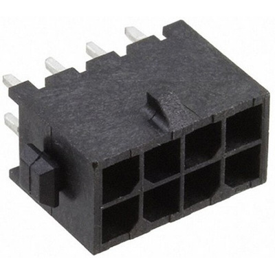 TE Connectivity Micro MATE-N-LOK Series Straight Through Hole PCB Header, 8 Contact(s), 3.0mm Pitch, 2 Row(s), Shrouded