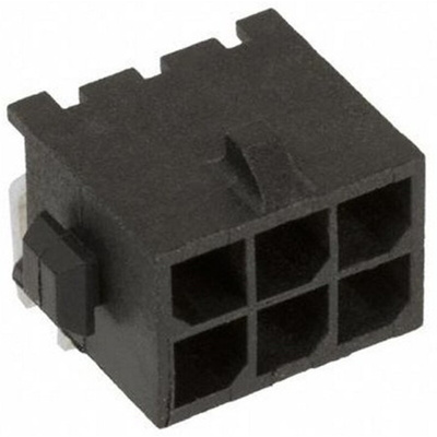 TE Connectivity Micro MATE-N-LOK Series Right Angle Through Hole PCB Header, 6 Contact(s), 3.0mm Pitch, 2 Row(s),
