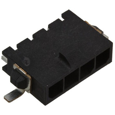 TE Connectivity Micro MATE-N-LOK Series Right Angle Surface Mount PCB Header, 4 Contact(s), 3.0mm Pitch, 1 Row(s),