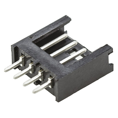 TE Connectivity AMPMODU MOD II Series Straight Through Hole PCB Header, 4 Contact(s), 2.54mm Pitch, 1 Row(s), Shrouded