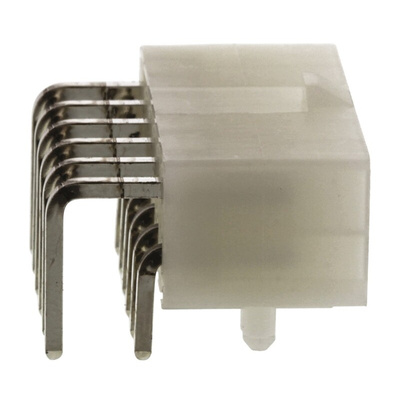 Molex Mini-Fit Jr. Series Right Angle Through Hole PCB Header, 12 Contact(s), 4.2mm Pitch, 2 Row(s), Shrouded