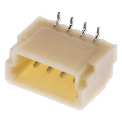 JST SH Series Straight Surface Mount PCB Header, 4 Contact(s), 1.0mm Pitch, 1 Row(s), Shrouded