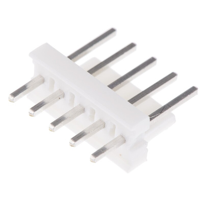 TE Connectivity MTA-100 Series Straight Through Hole Pin Header, 5 Contact(s), 2.54mm Pitch, 1 Row(s), Unshrouded